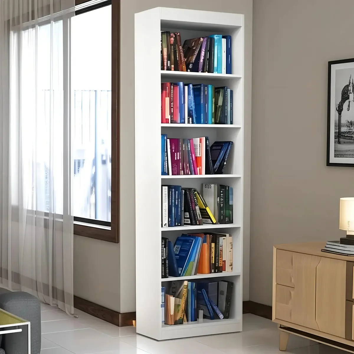 Estante para Livros Patrimar Encanto Com 5 Prateleiras Branca
