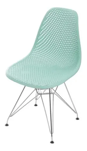 Cadeira Colmeia Base Cromada Jantar Or Design 1119 Cor Da Estrutura Da Cadeira Tiffany