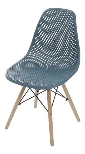 Cadeira Colmeia Base Madeira Jantar Or Design 1119 Cor Da Estrutura Da Cadeira Ciano Escuro