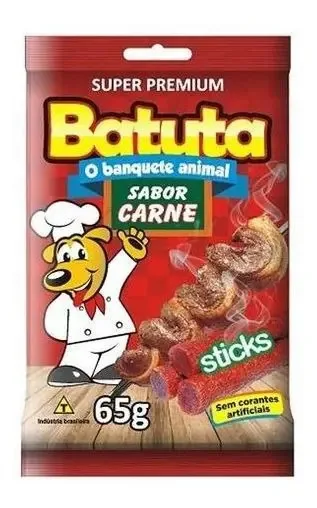 Petisco Cães Palitos Sticks Carne Batuta 65g