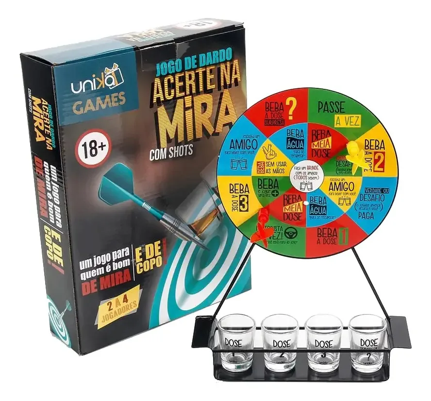 Jogo Esquenta De Dardos Alvo Profissional Festas Shot Drink