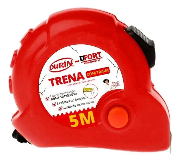 Trena Métrica Com Trava 5 Metros Durín