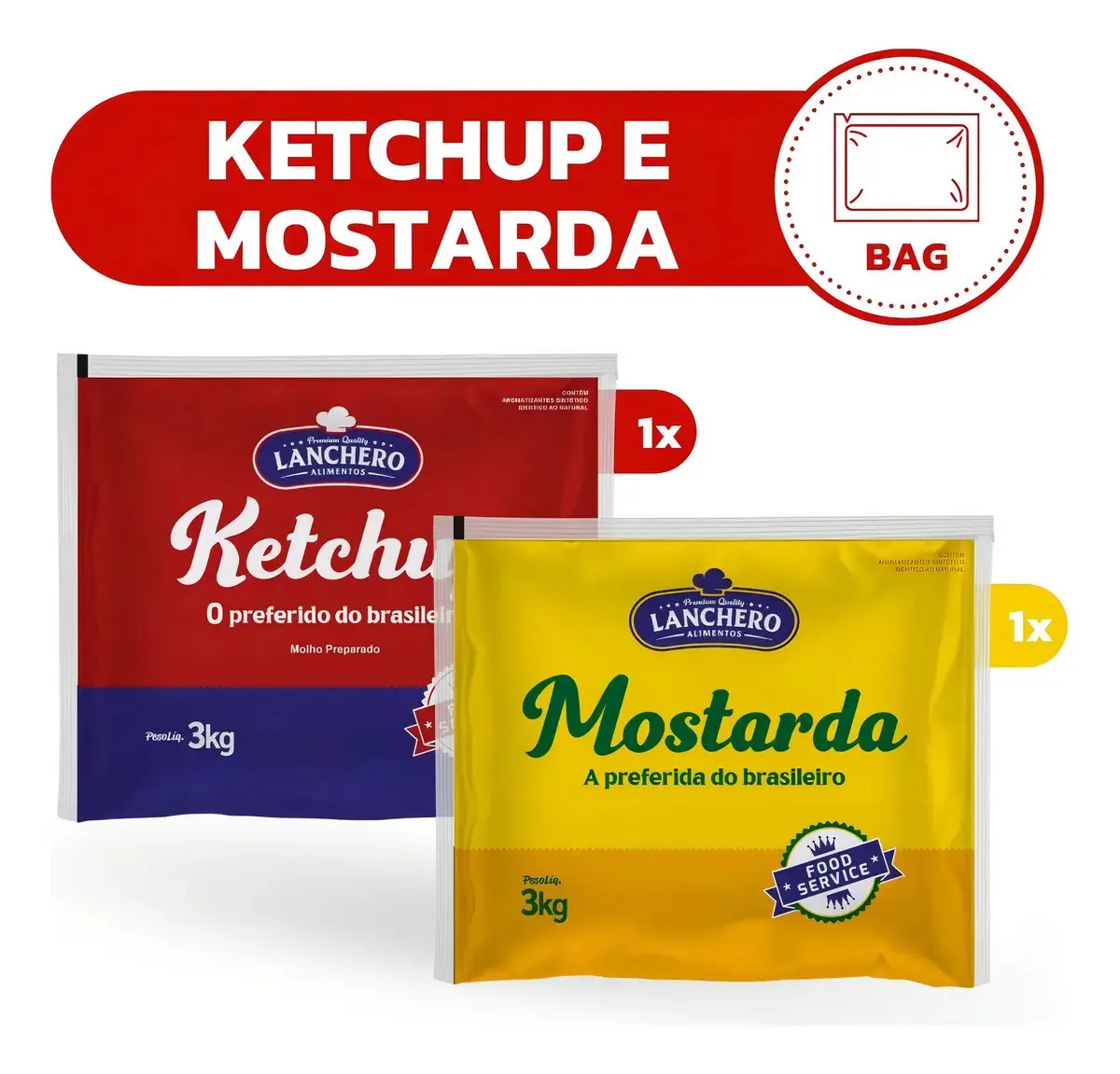 Combo Ketchup E Mostarda 3kg - Lanchero