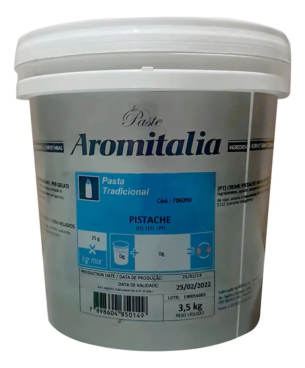 Pasta Tradicional Pistache Aromitalia C/ 3,5 Kg
