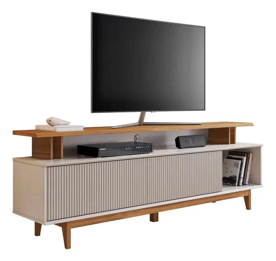 Móveis para TV até 70 Elegant Nt1385 branco-cinza