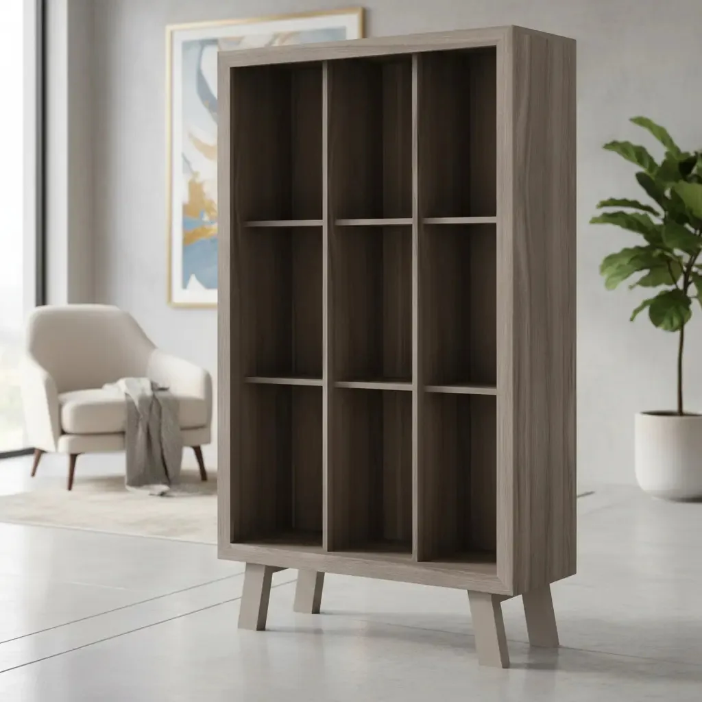 Estante Para Livros Me4121 Carvalho/fendi - Tecno Mobili Cor Cinza