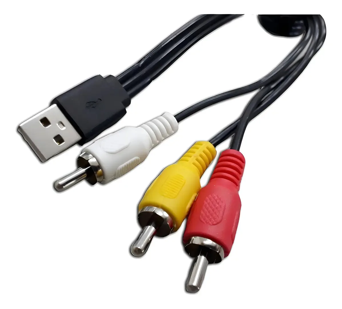 Cabo Adaptador Usb X Av 3 Rca Macho 1,5m Tv Audio E Video