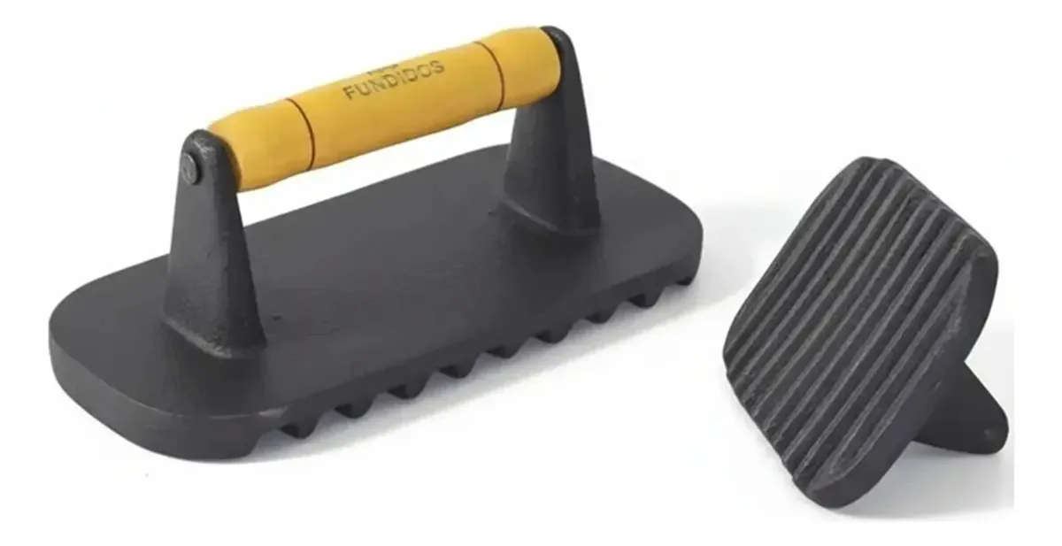Prensador De Ferro 21x13 Para Hambúrguer Artesanal Rig