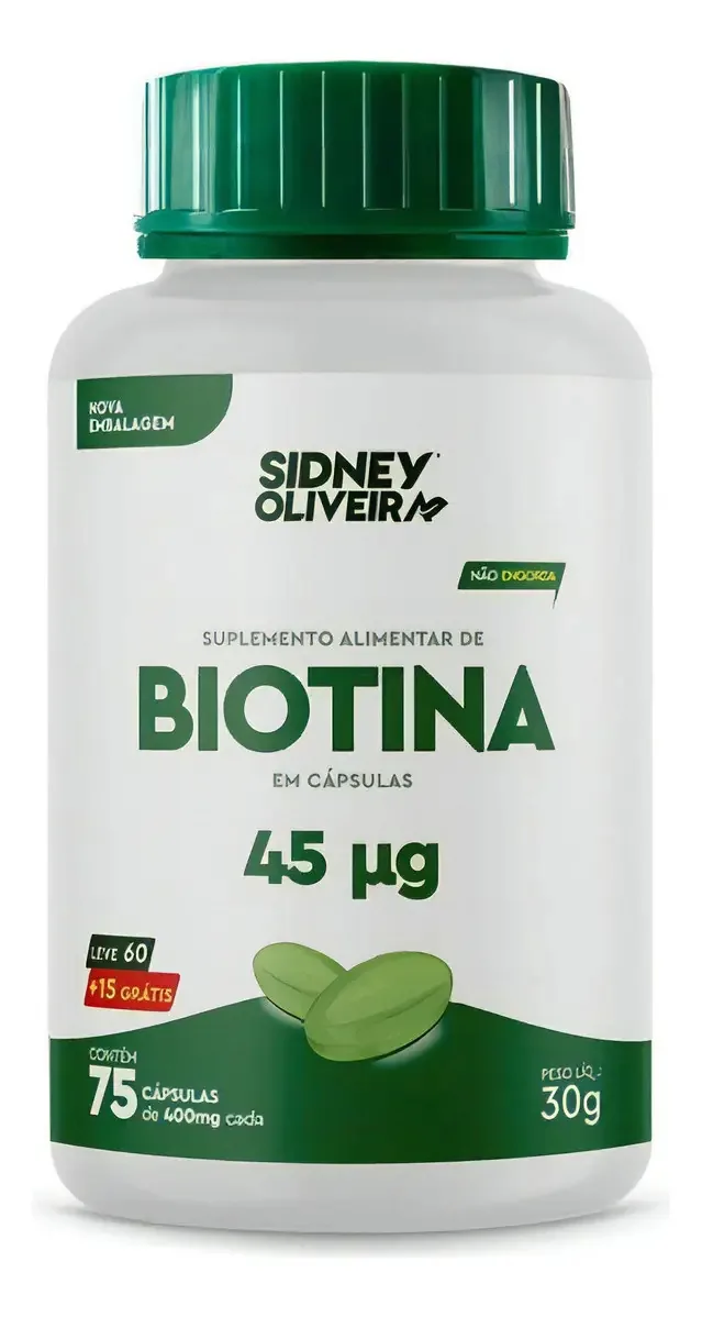 Biotina - 60 Capsulas- Saúde E Beleza Cabelos Pele E Unhas