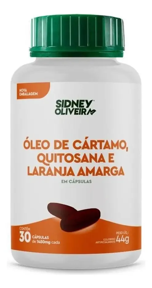 Óleo De Cártamo + Quitosana E Laranja Amarga 60 Capsulas