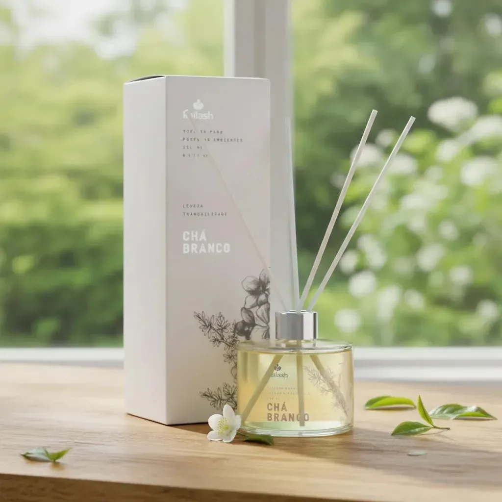 Difusor de Perfume Kailash Chá Branco 250ml Com Varetas