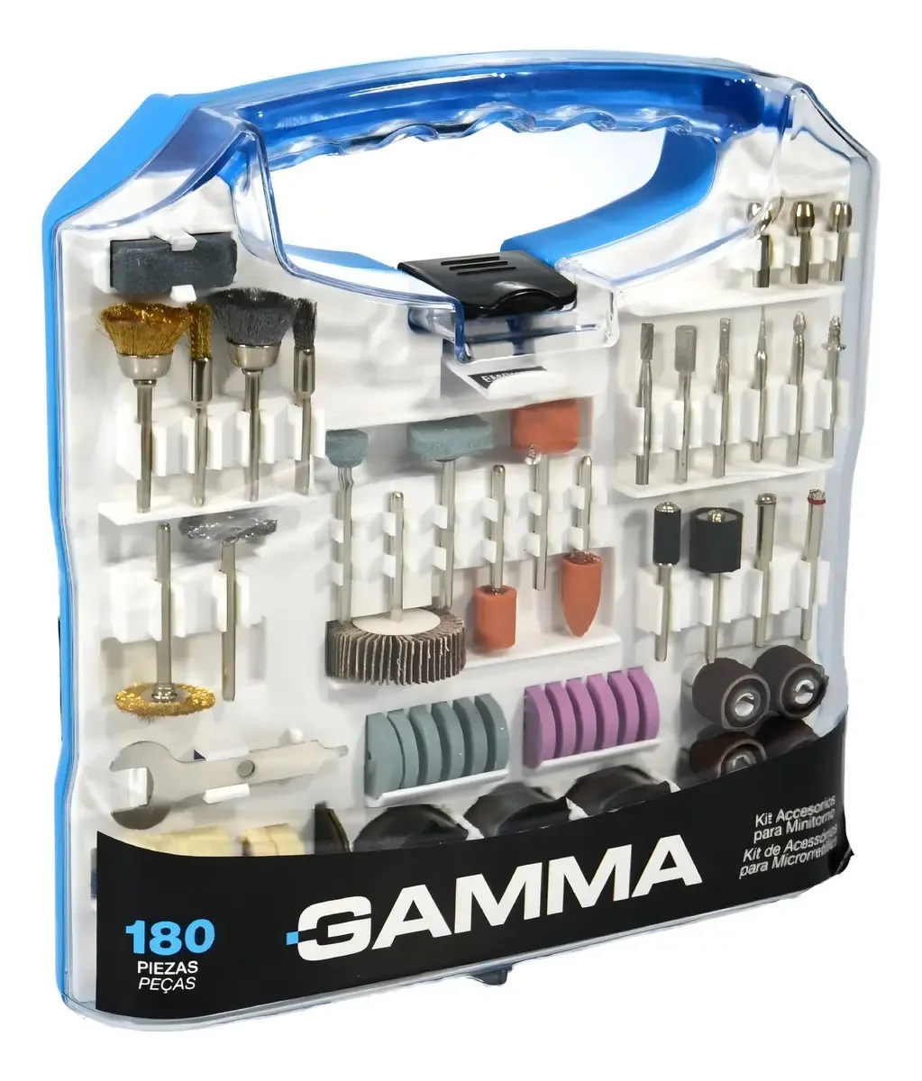 Jogo De Acessórios Micro Retifica Gamma Profissional 180 Pçs