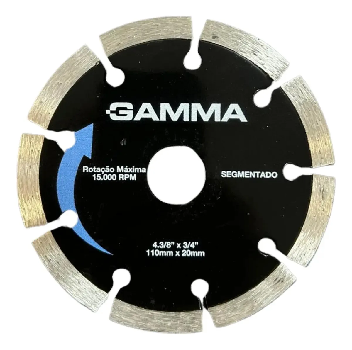 Disco Diamantado Segmentado 110mm Concreto Armado Uso Pesado Preto