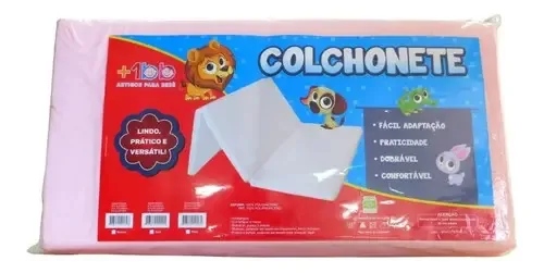 Colchonete Infantil Bebê P/ Berço Portátil Mini Cercadinho Cor Rosa