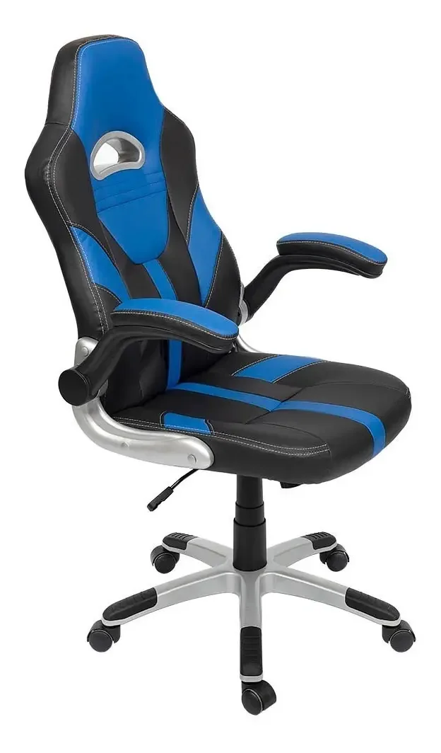 Cadeira Gamer Ds66 Azul E Preto C/ Braço Retrátil