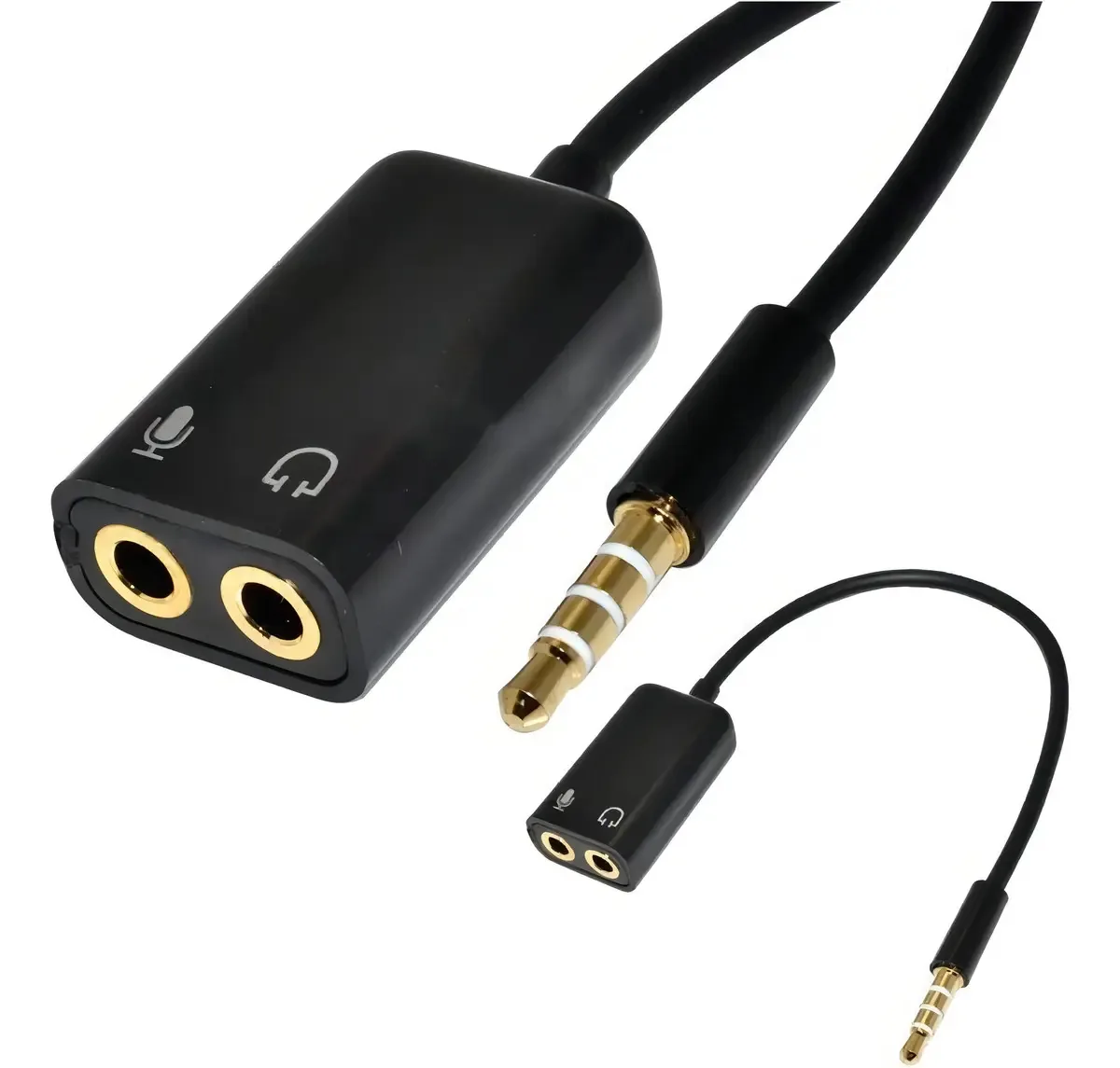 Adaptador 3,5mm 1x P3 Macho / 2x P2 Fêmea Àudio E Microfone