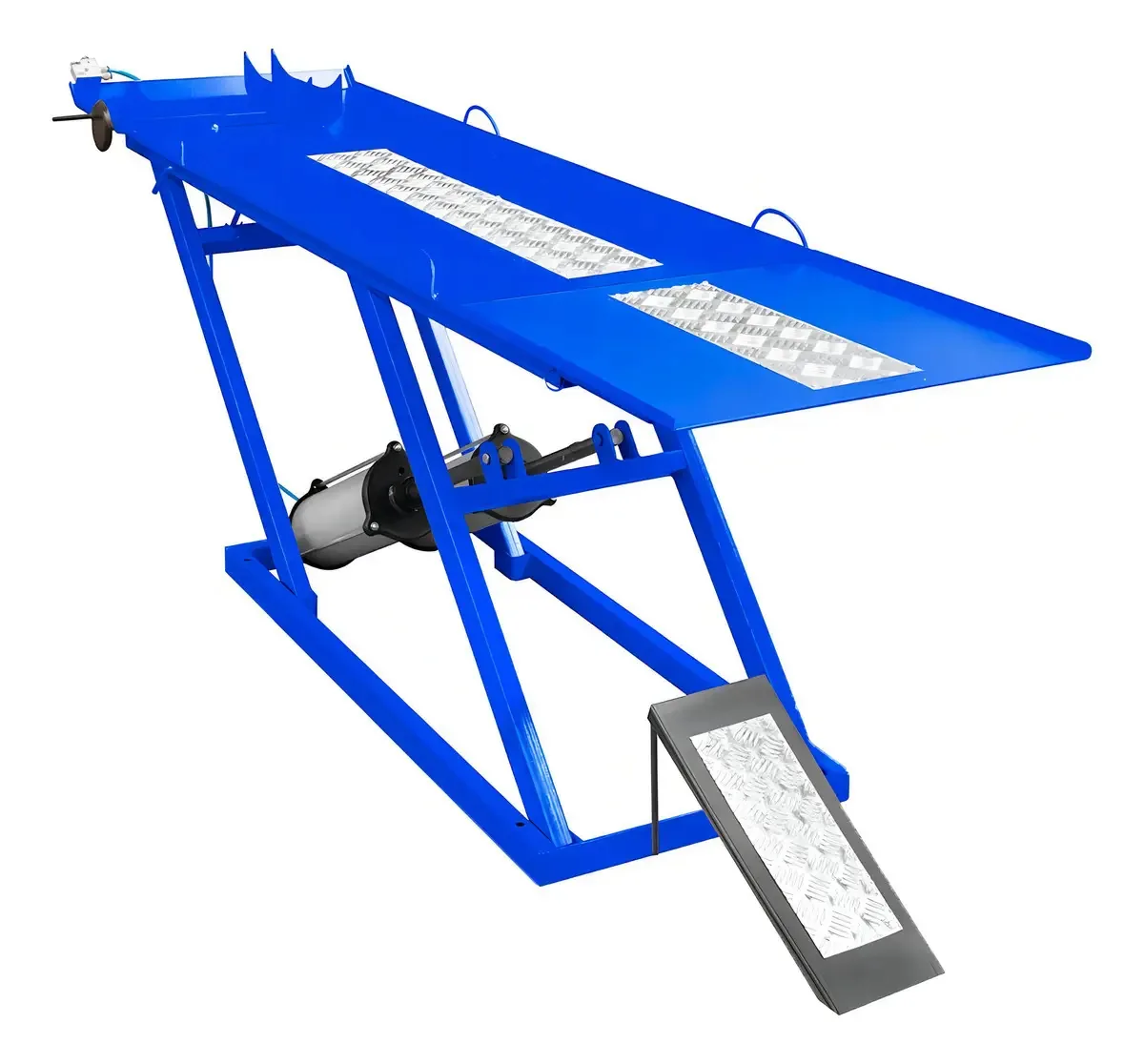 Rampa Pneumática Para Motos 350kg 2 Pistões Azul