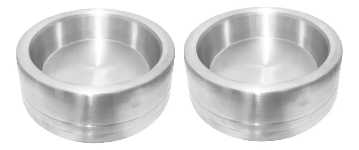 Kit 2 Comedouros de Alumínio Pesado Médio Antiderrapante para Cães 1.2 L