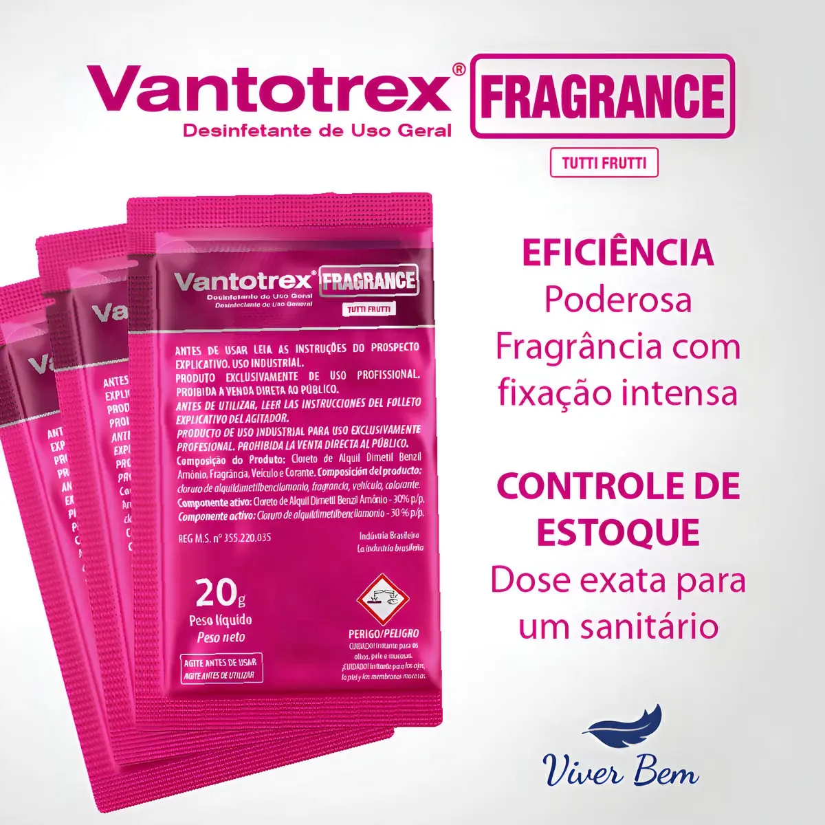 Kit Desinfetantes Banheiros Químicos Tutti Frutti 40 Sachês