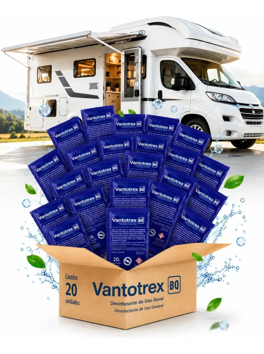 Kit Desinfetante Banheiros E Motorhome 80 Sachês Vantotrex