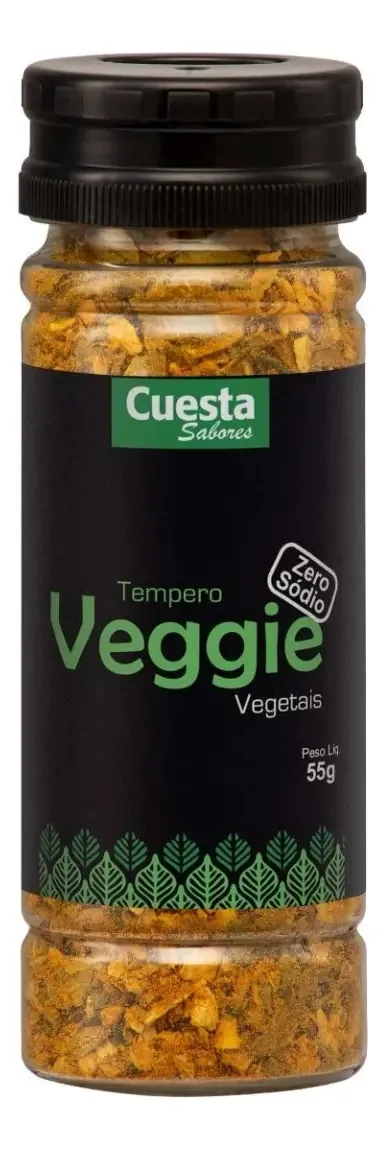 Tempero Veggie- Legumes, Queijos, Cogumelos -zero Sódio- 55g