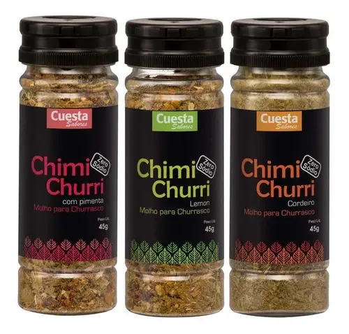 Kit 3 Molhos Churrasco (chimichurri Pimenta-lemon-cordeiro)
