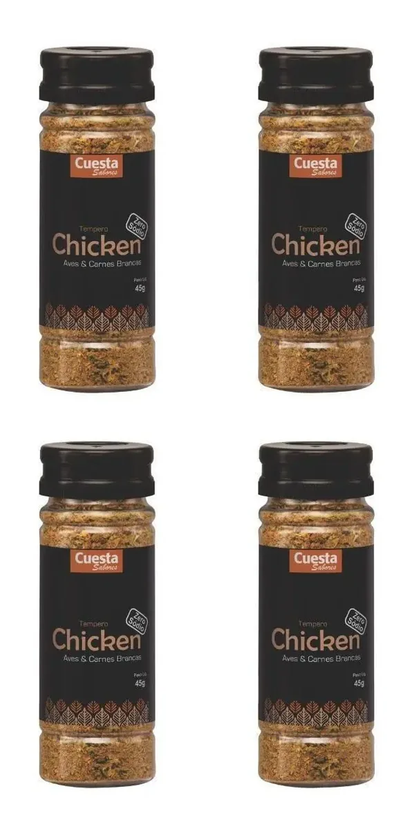 Kit 4 Temperos Chicken (frango) -aves E Carnes Brancas -