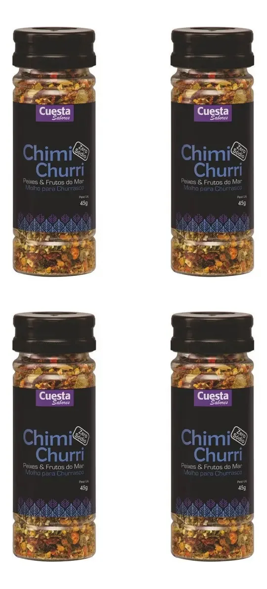 Kit 4 Molhos Chimichurri Para Peixes E Frutos Do Mar