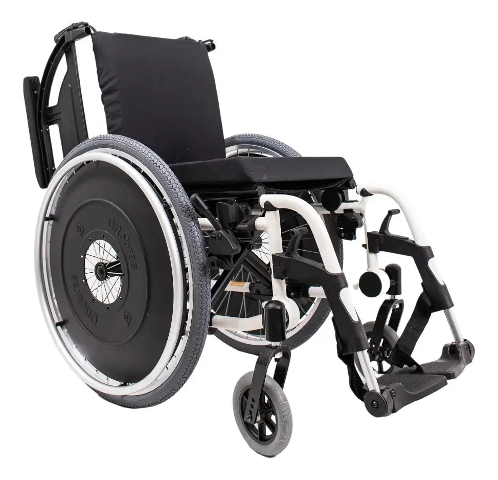 Cadeira De Rodas K3 Alumínio Pés Removíveis 38cm Branco Orto