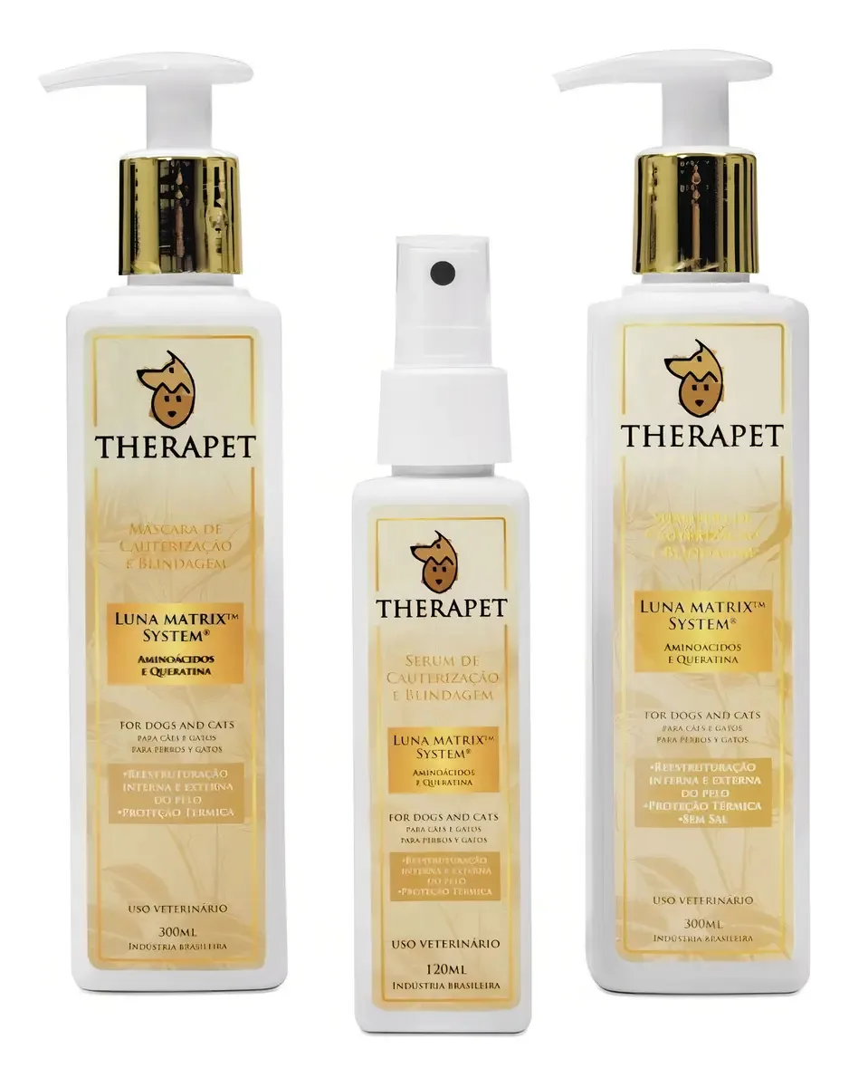 Shampoo Para Cão/gato Therapet Cauterização E Blindagem Higiene E Limpeza Em Frasco De 300ml