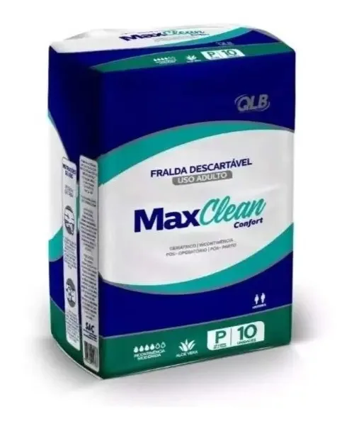 Fraldas para adultos descartáveis Max Clean Adulto/Geriátrica x 10 u