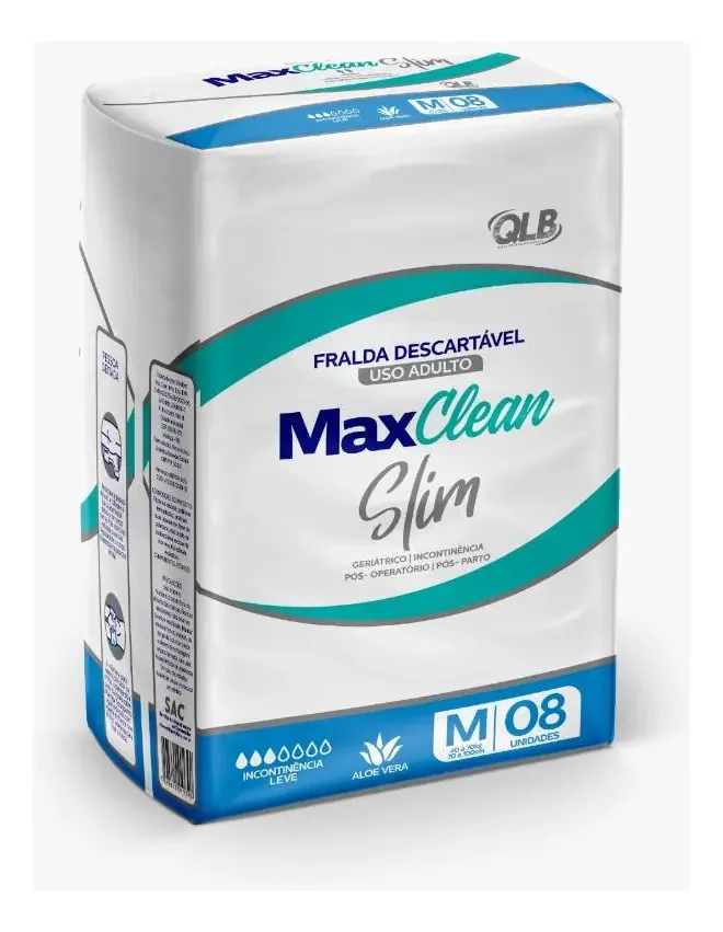 Fraldas para adultos descartáveis Max Clean Slim Médio