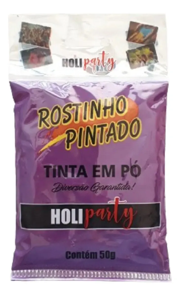 Pó Colorido Holi Party Violeta de 50g para Festa