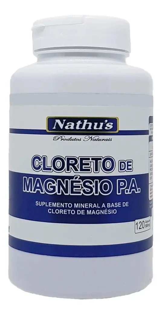 Cloreto De Magnésio P.a Puro Natural - Legítimo 500mg 120cap Sabor Cloreto Magnesio