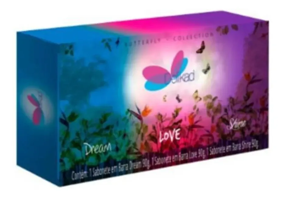 Kit Sabonetes Em Barra Butterfly Collection 3 X 90g Delikad