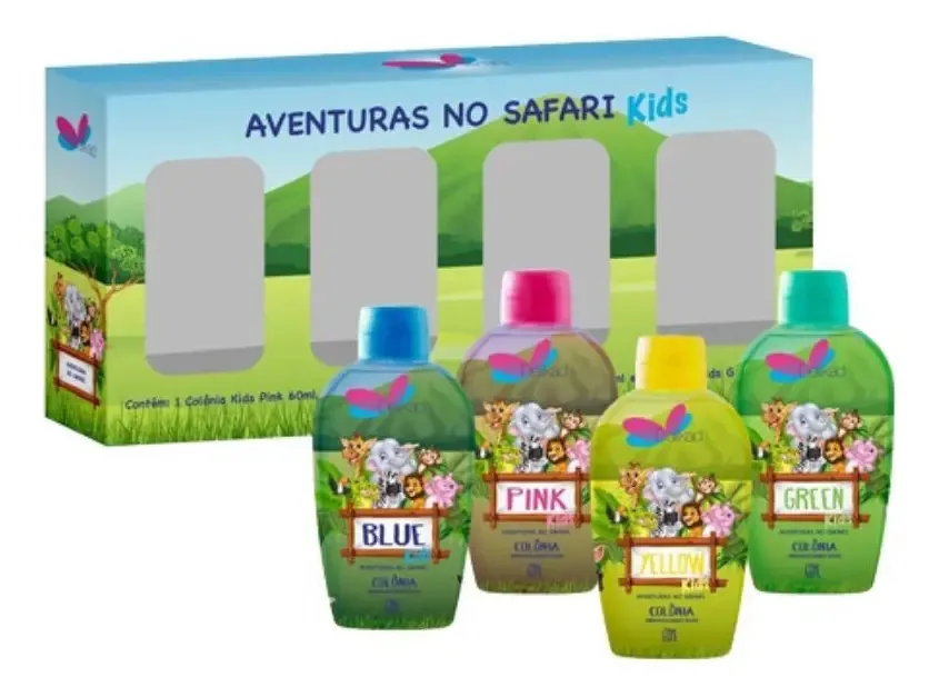 Kit Delikad Kids Safari Infantil - Deo Colônia 4x60ml