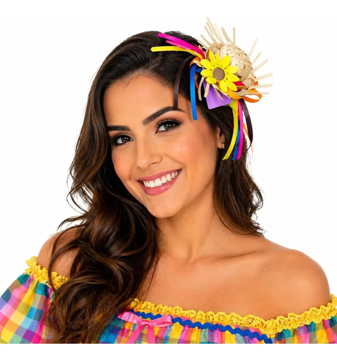 Presilha C/mini Chapeu Palha Junino