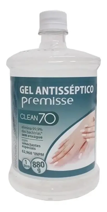 Alcool Gel Clean 70 Premisse 1l P/ Maos