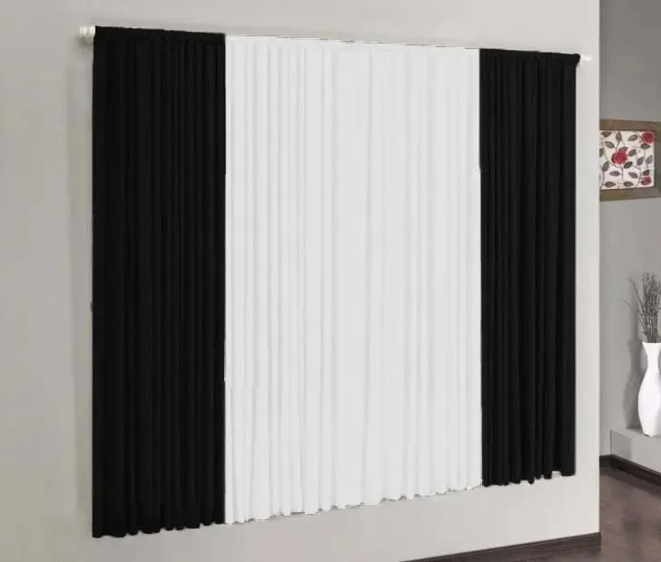 Cortina Versátil 4.00x2.50m - Preto E Branco