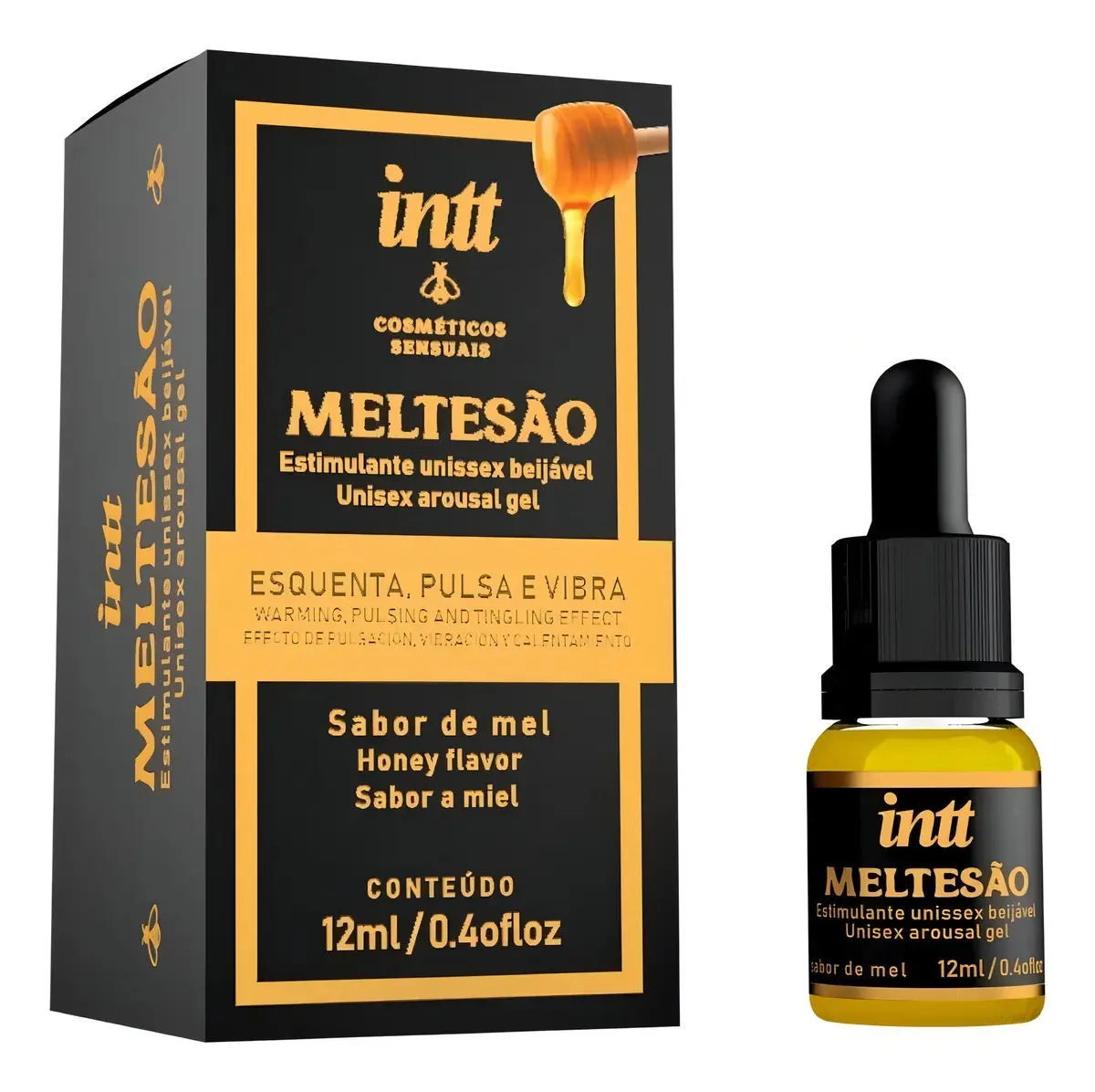 Gel Lubrificante Meltesão Esquenta Pulsa E Vibra Sabor Mel