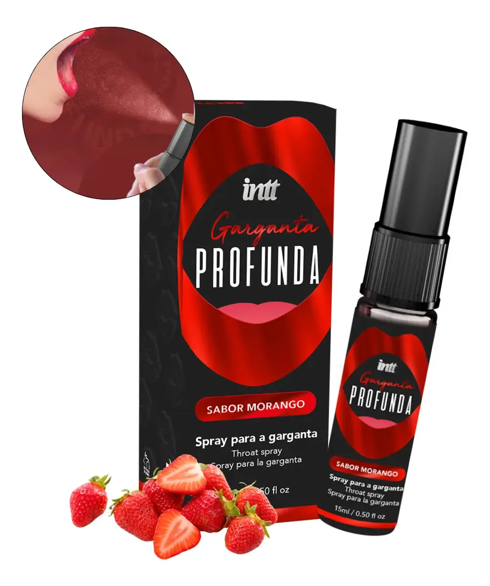 Garganta Profunda Intt Spray Sabor Morango