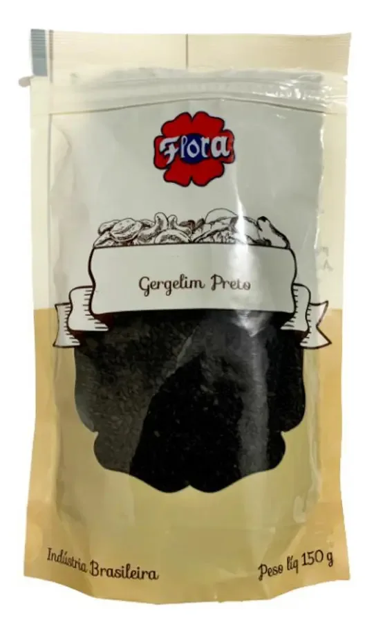 Flora Zip Gergelim Preto 150g