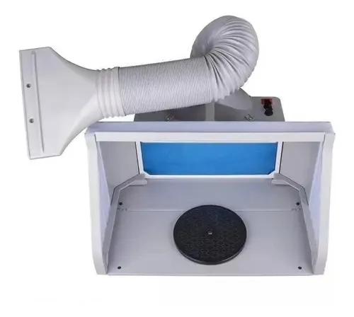 Nova Mini Cabine De Pintura Aerografia Com Led E Duto Wimpel