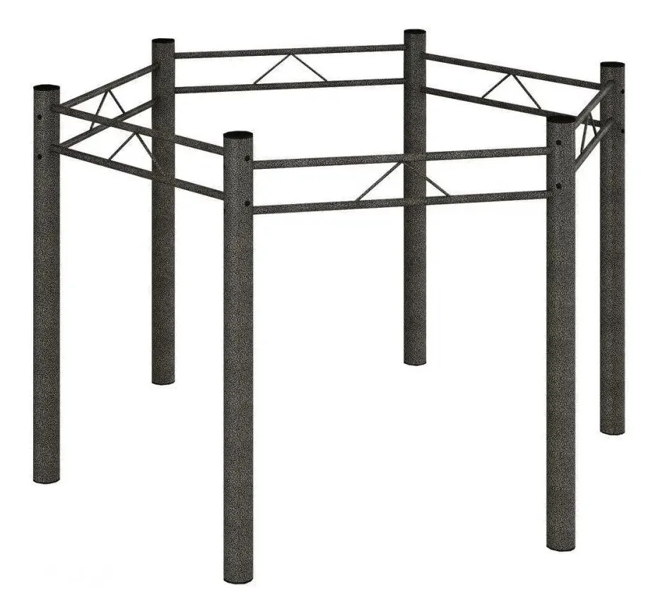 Base Para Mesa Sextavada De 120x140 Martelado Cinza