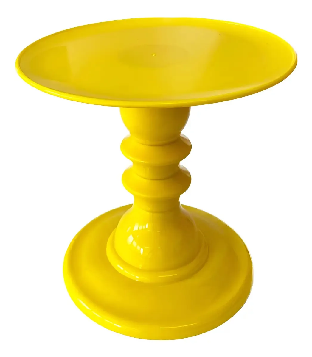 Prato Mosaico Só Boleiras Amarelo Gema 22cm ABS Para Doces e Bolos