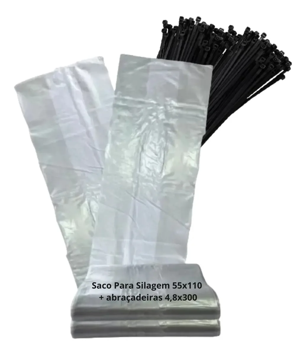 Sacos Para Silagem 55x110 - 200 Micras C/100 Unidades