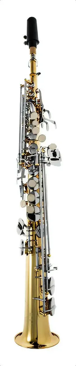 Saxofone Soprano Schieffer Bb Laqueado Chaves Niquelada Reto
