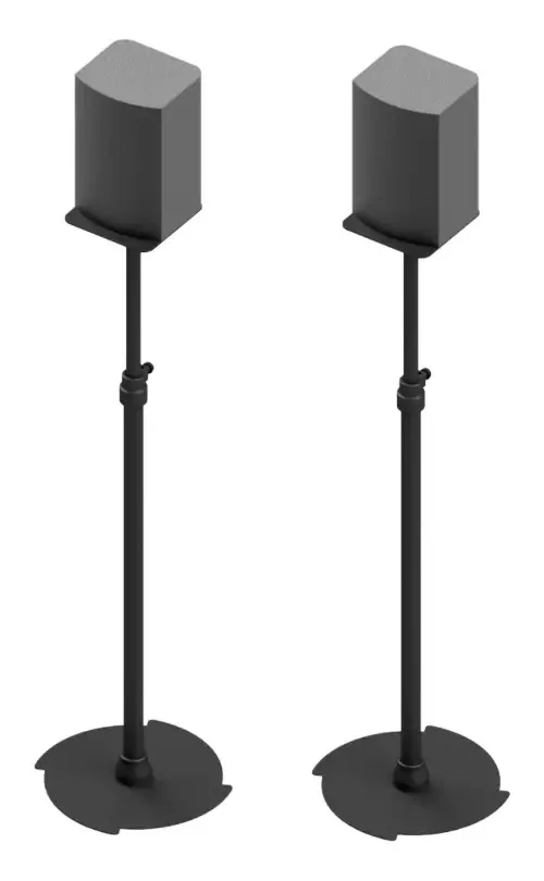 SUPORTE PEDESTAL DE CAIXAS ACÚSTICAS Q930B - Q990B BASE REDONDA COM ALTURA AJUSTAVEL