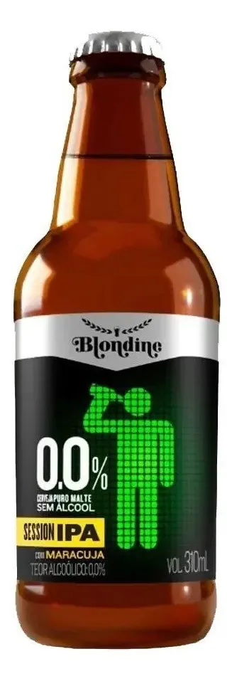 Cerveja Nacional Garrafa Blondine Sem Alcool Ipa Maracuja 300ml