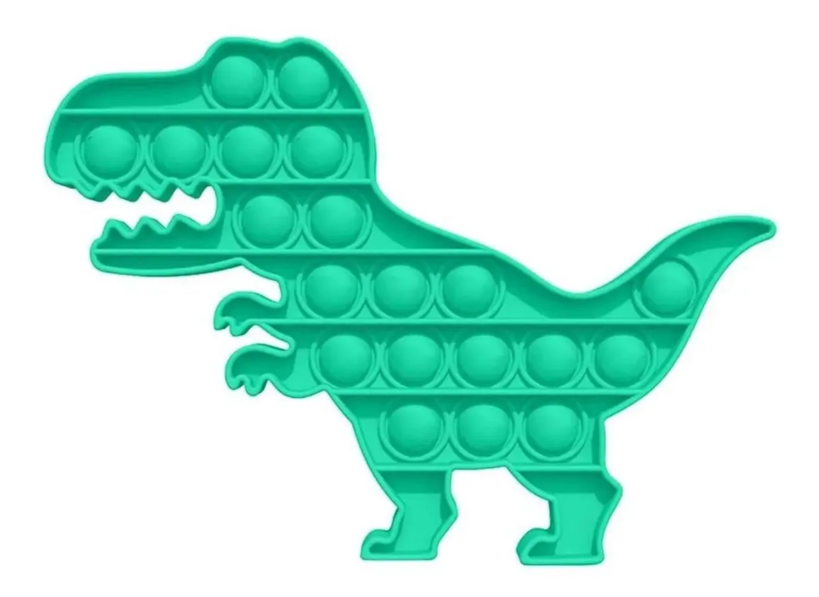 Pop It Fidget Sensorial Silicone Antistress Dinossauro Verde